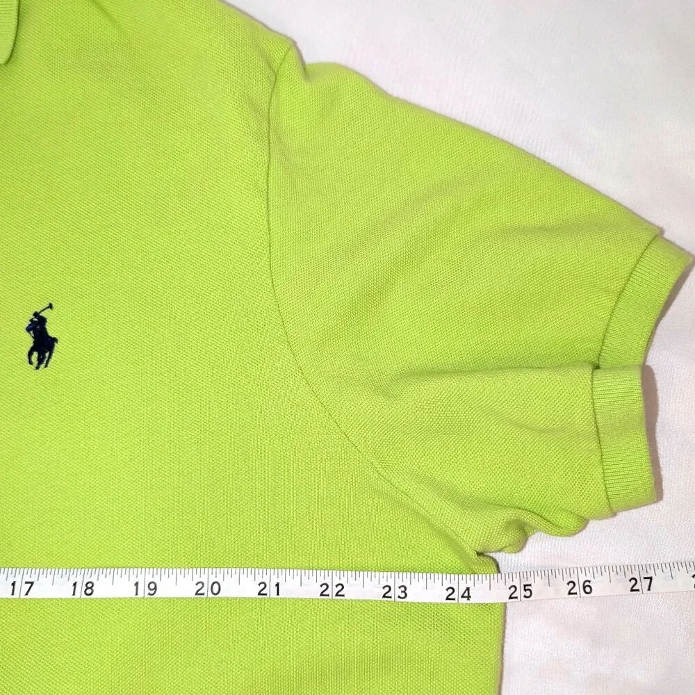 Polo Ralph Lauren Men’s | Cotton Piqué Custom Fit Polo in Neon Green | Size XL